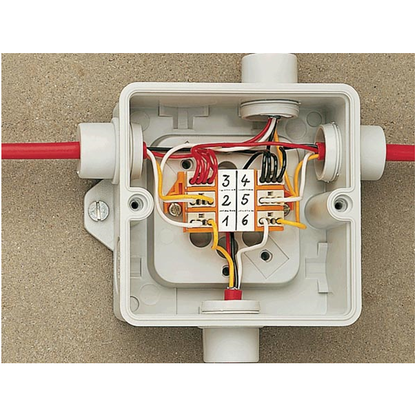 BORNE MICRO POUR BOÎTE DE DÉRIVATION 4 CONDUCTEURS, ROUGE