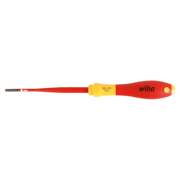 WIHA - TOURNEVIS SLIMFIX SOFTFINISH® VDE/GS - TÊTE À FENTE 3.5 x 100mm