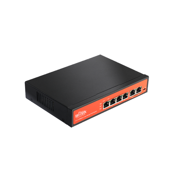 Switch POE Wi-Tek 4FE+2FE UPLINK 250M (65W)