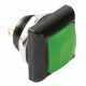 Poussoir métallique carré avec capuchon vert - 1P SPST OFF-(ON) Dernière pièce