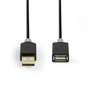 Cable USB 2.0 Extension AM - AF Active USB A Mâle - USB A Femelle 10.0 m Anthracite