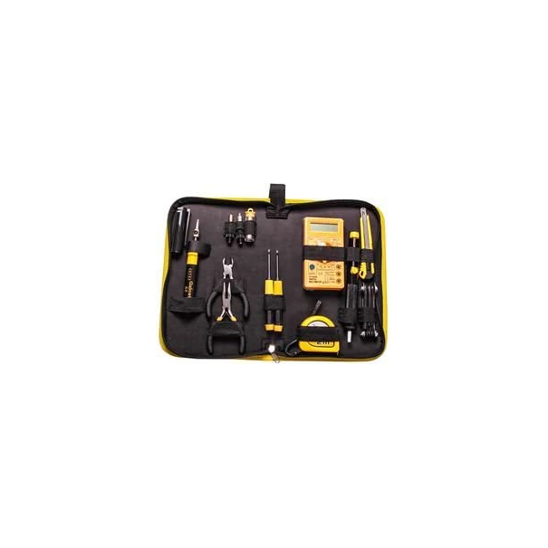 KIT DE SOUDURE ANTEX 60W AU GAZ DANS UNE HOUSSE COMPRENANT 10 OUTILS ET 2 PANNES