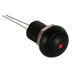BOUTON-POUSSOIR MINIATURE UNIPOLAIRE À LED ROUGE SPST OFF-ON