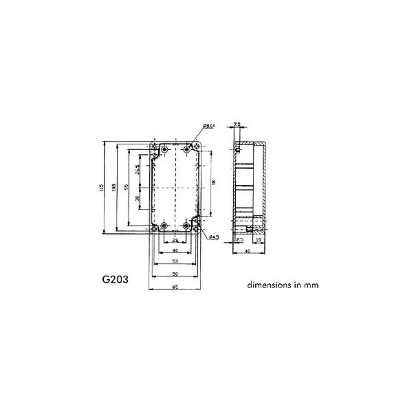 COFFRET ETANCHE EN POLYCARBONATE - GRIS CLAIR AVEC COUVERCLE TRANSPARENT 115 x 65 x 40mm