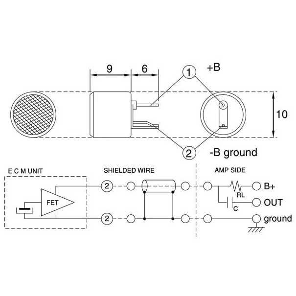 CAPSULE MICRO ELECTRET Ø10mm CAPSULE MICRO ELECTRET Ø10mm