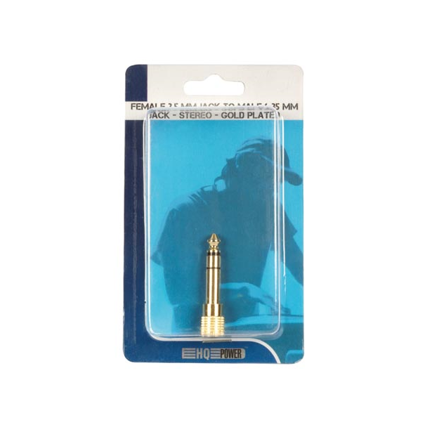 FEMELLE 3.5 mm JACK à MÂLE 6.35 mm JACK - STÉRÉO - PLAQUÉ OR