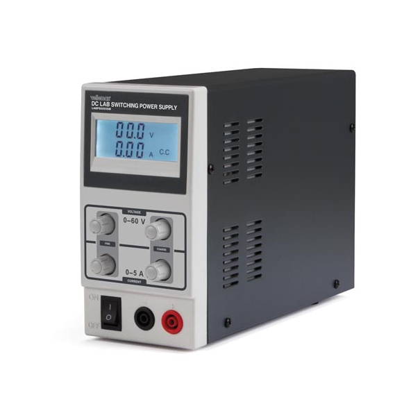 ALIMENTATION DE LABORATOIRE À DÉCOUPAGE CC 0-60 VCC / 0-5 A MAX / AVEC AFFICHEUR LED