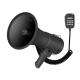 Mégaphone puissant de 50W, sirène intégrée, enregistrement, réglage du volume, lecture Bluetooth, microphone à main et prise MP3