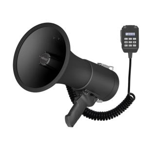 Mégaphone puissant de 50W, sirène intégrée, enregistrement, réglage du volume, lecture Bluetooth, microphone à main et prise MP3