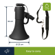 Mégaphone puissant de 50W, sirène intégrée, enregistrement, réglage du volume, lecture Bluetooth, microphone à main et prise MP3