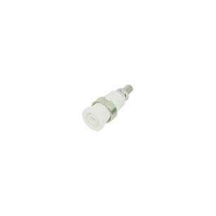 DOUILLE DE SECURITE 4MM BLANC AVEC VIS ET ECROUS M4 - ELECTRO PJP- Courant max: 36A- Tension max: 1000V Cat III / 600V Cat I