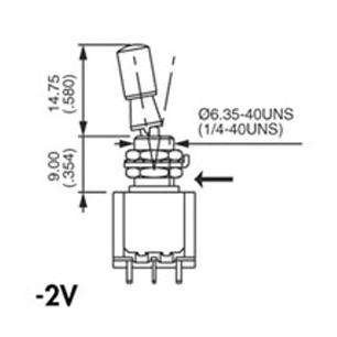TOGGLE SWITCH 2POLES ON-ON + VERROUILLAGE SUR CHAQUE POSITION -  COSSE A SOUDER POUR CI