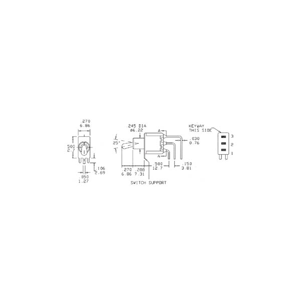 INVERSEUR UNIPOLAIRE VERTICAL COUDE ON-ON