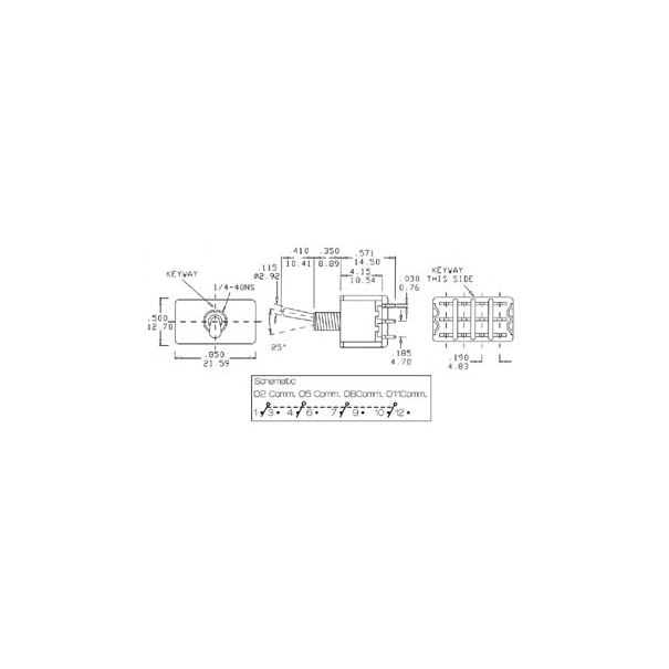 INVERSEUR TETRAPOLAIRE VERTICAL ON-ON - TYPE POUR CI