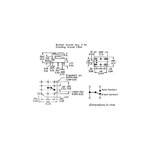 SP86-B2-9-1  DIGITAST GRIS  AVEC LED ROUGE