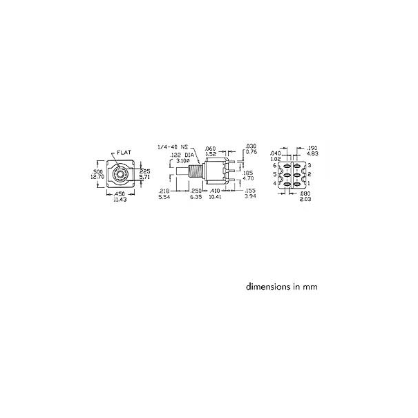 BOUTON-POUSSOIR MOMENTANE VERTICAL - DPDT ON-(ON)