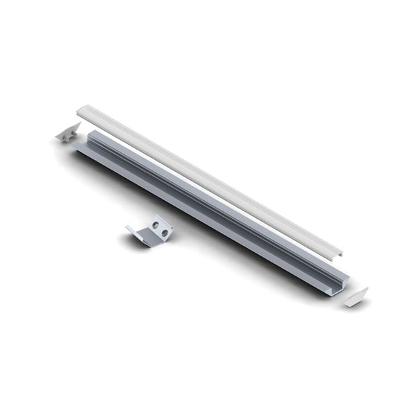 ALU-CORNER - PROFILÉ EN ALUMINIUM POUR RUBAN LED - PROFILÉ ANGULAIRE - ALUMINIUM ANODISÉ - ARGENT - 2 m