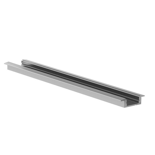 PROFILÉ EN ALUMINIUM POUR RUBAN LED - À ENCASTRER avec lèvres  ARGENT - 2 m