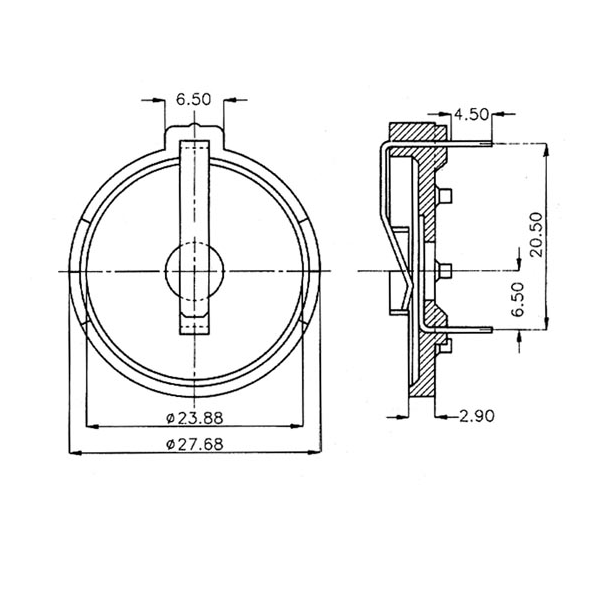 COUPLEUR DE PILE AU LITHIUM Ø23.88mm (CR2425)