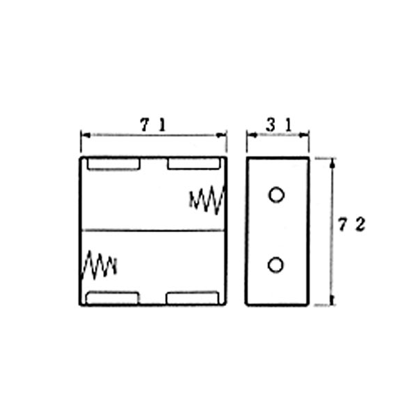 COUPLEURS DE 2 PILES D (LR20), AVEC CONTACTS A PRESSION