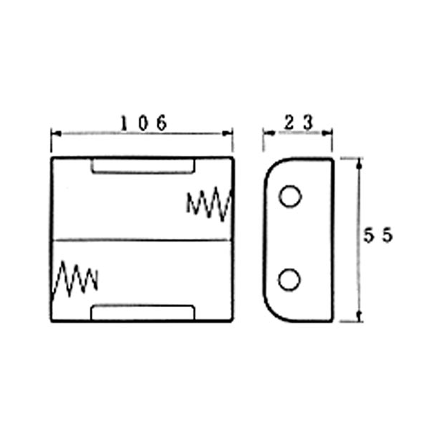 COUPLEUR DE 2 PILES C (LR14), AVEC CONTACTS A PRESSION