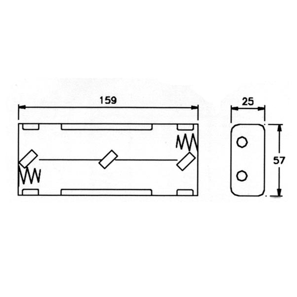 COUPLEUR DE 6 PILES C (LR14), AVEC CONTACTS A PRESSION