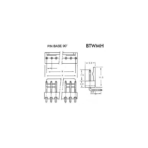 CONNECTEUR COUDE AVEC CABLE POUR CI - MALE - 20 CONTACTS