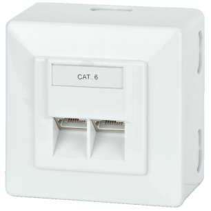 PRISE MURALE AVEC 2 RJ45 CAT6