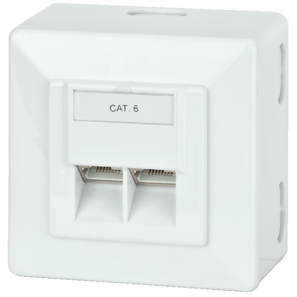 PRISE MURALE AVEC 2 RJ45 CAT6