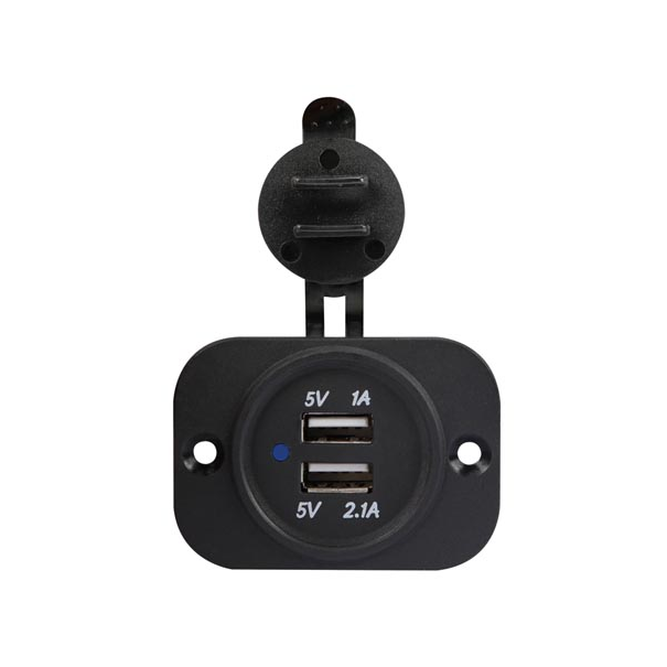 CHARGEUR DE VOITURE  USB ENCASTRABLE (ENTRÉE 12-24 VCC, SORTIE 5 V)