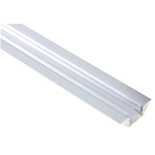 PROFILÉ EN ALUMINIUM POUR FLEXIBLES LED - ANGLE DE 45° - 2M - DIFFUSEUR TRANSPARENT