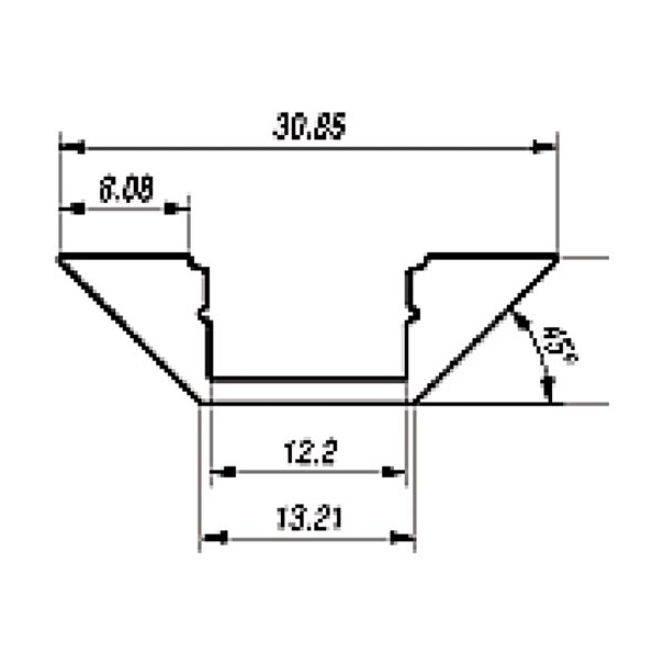 PROFILÉ EN ALUMINIUM POUR FLEXIBLES LED - ANGLE DE 45° - 2M - DIFFUSEUR TRANSPARENT PROFILÉ EN ALUMINIUM POUR FLEXIBLES LED - ANGLE DE 45° - 2M - DIFFUSEUR TRANSPARENT