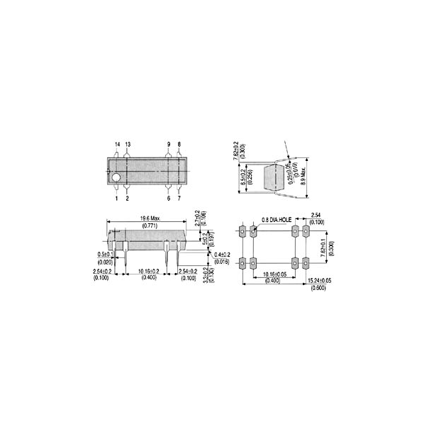 DIL RELAIS 0.5A/10W max. 2 x TRAVAIL 12Vcc