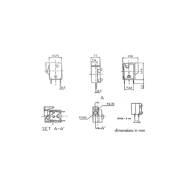 BORNIER SANS VIS, 2 POLES, VERT, AU PAS DE 5mm