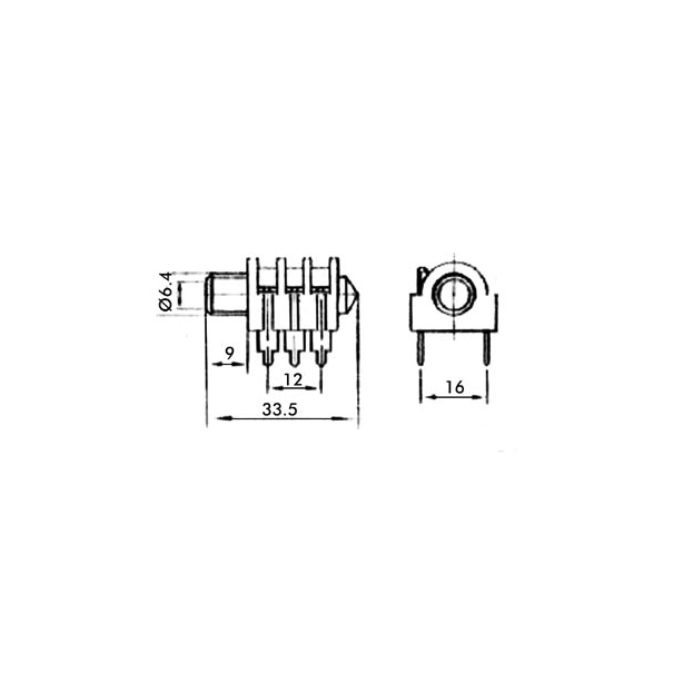 JACK FEMELLE 6.35mm STEREO - A COUPE-CIRCUIT
