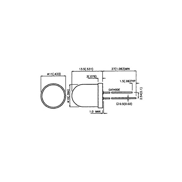 LED SUPERLUMINEUSE JAUNE DIFFUSANTE 10mm 70mcd