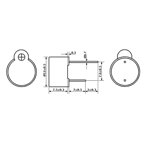 MICRO BUZZER 5Vcc TYPE CI - SCELLE