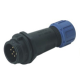 CONNECTEUR MALE 3 POLES IP68 - 250V 13A - MONTAGE SUR CABLE IN-LINE