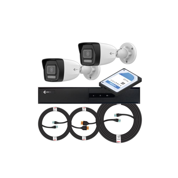 Kit de vidéo surveillance 4 canaux - 2 caméras bullet