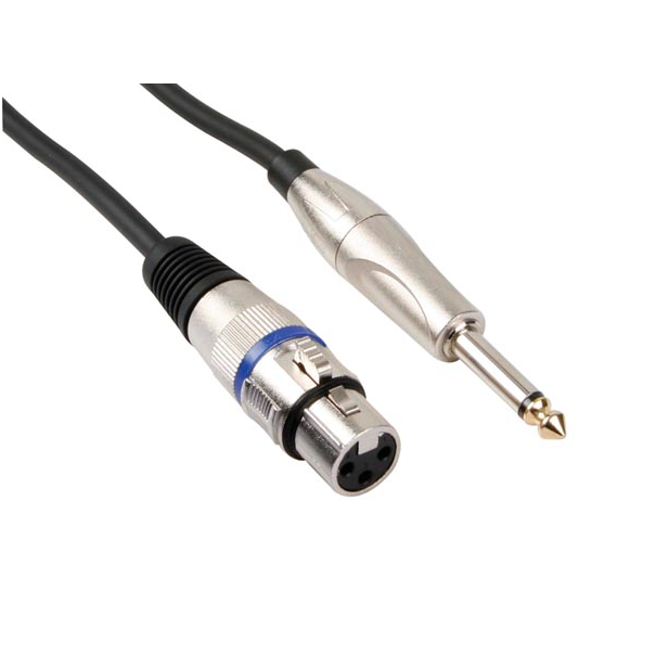CÂBLE PROFESSIONNEL XLR, XLR FEMELLE VERS JACK MONO 6.35mm (3m)
