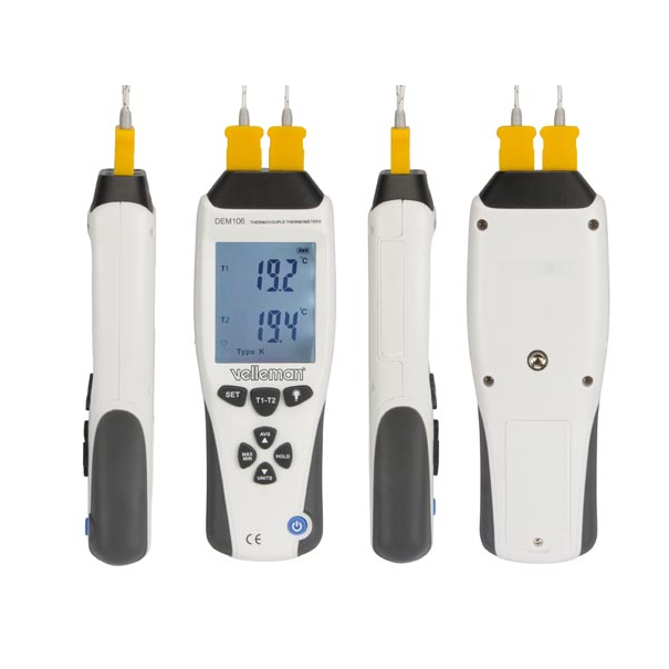 THERMOMÈTRE AVEC THERMOCOUPLES TYPES K/J