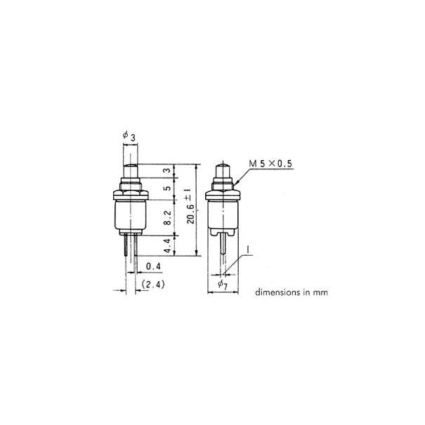 BOUTON-POUSSOIR OFF-(ON) ROUGE