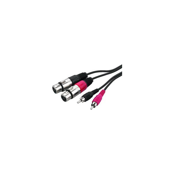 CABLE 2X CINCH MALE VERS 2X XLR FEMELLE - 1 METRE