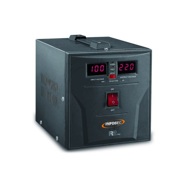 REGULATEUR DE TENSION 2000VA 1200W  DOUBLE AFFICHAGE DE LA TENSION  - INPUT 72 A 290VAC - OUTPUT 180 A 260VAC
