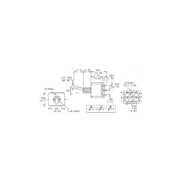 INVERSEUR TRIPOLAIRE VERTICAL ON-ON