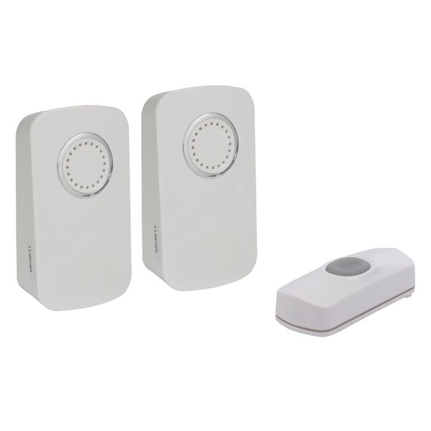 SONNETTE SANS FIL À PILES - 2 RÉCEPTEURS ET 1 BOUTON