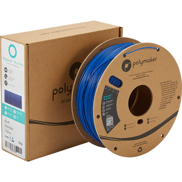 Filament PLA PRO 1.75 mm - Blue (Bleu) - 1 kg - PolyLite - Polymaker Filament PLA PRO 1.75 mm - Blue (Bleu) - 1 kg - PolyLite - Polymaker