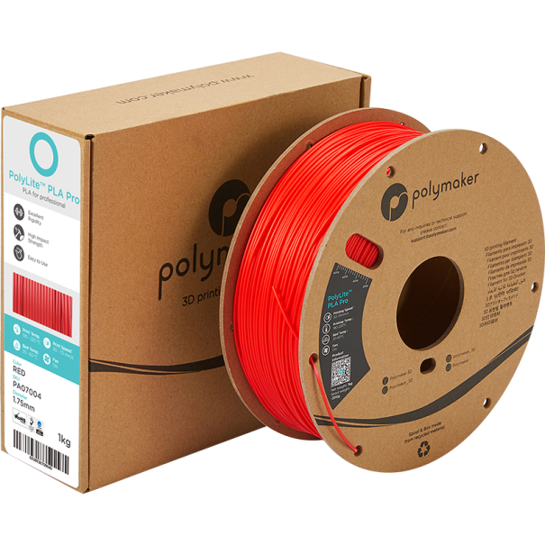 Filament PLA PRO 1.75 mm - Red (Rouge) - 1 kg - PolyLite - Polymaker Filament PLA PRO 1.75 mm - Red (Rouge) - 1 kg - PolyLite - Polymaker