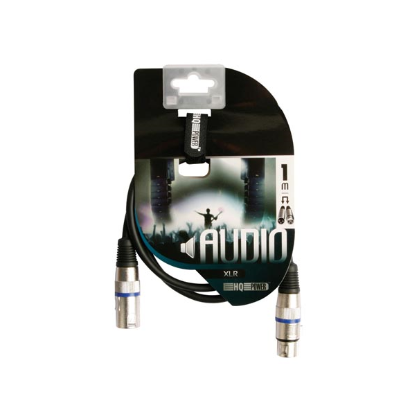 CABLE PROFESSIONNEL XLR, XLR MALE VERS XLR FEMELLE (1m NOIR)