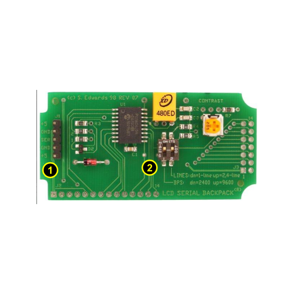 INTERFACE SERIE POUR AFFICHEUR LCD 80 CHR. MAX.